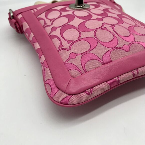 Coach Pink Signature Canvas Crossbody Bag 42664 - Picture 7 of 11